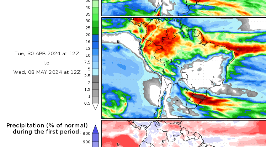 Ventana de oportunidad para la cosecha en los primeros días de mayo, pero lluvias hasta el fin de abril